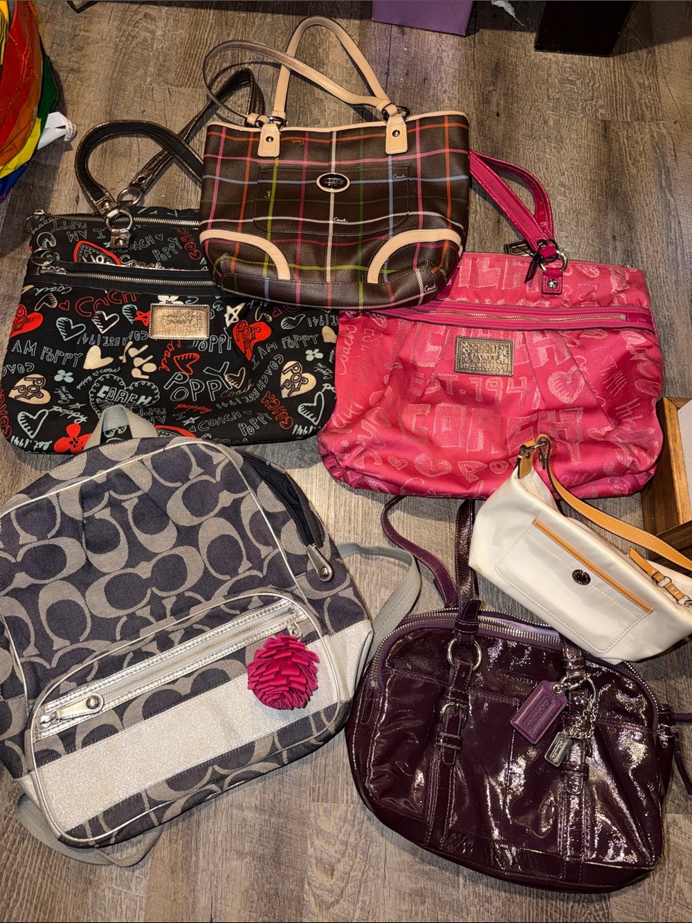 Coach Y2k Poppy Rare Patent Signature Hobo Soho Bag Lot